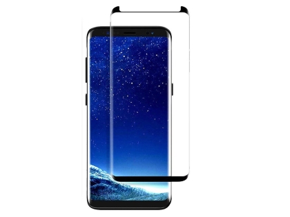 Curved Glass Screen Protector with Edge Only Adhesive for Galaxy S9+ - Black/Clear Screen Protector