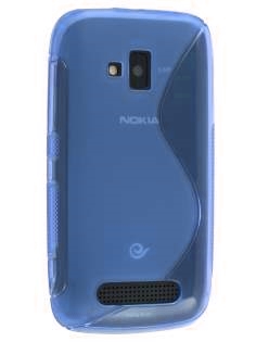 Wave Case for Nokia Lumia 610 - Frosted Blue/Blue Soft Cover