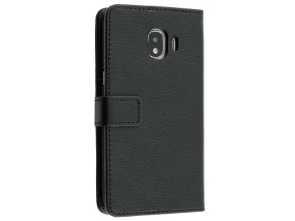 Synthetic Leather Wallet Case with Stand for Samsung Galaxy J2 Pro (2018) - Black