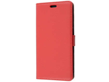Synthetic Leather Wallet Case with Stand for Oppo R11s - Red