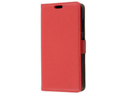 Synthetic Leather Wallet Case with Stand for Telstra 4GX Enhanced - Red