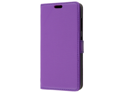 Synthetic Leather Wallet Case with Stand for Telstra 4GX Enhanced - Purple