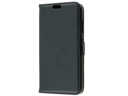 Synthetic Leather Wallet Case with Stand for Telstra 4GX Enhanced - Black