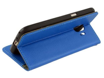 Synthetic Leather Wallet Case with Stand for Samsung Galaxy J2 Pro (2018) - Blue
