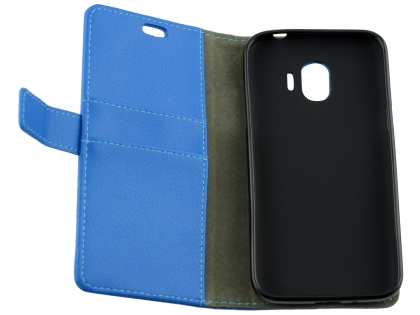 Synthetic Leather Wallet Case with Stand for Samsung Galaxy J2 Pro (2018) - Blue