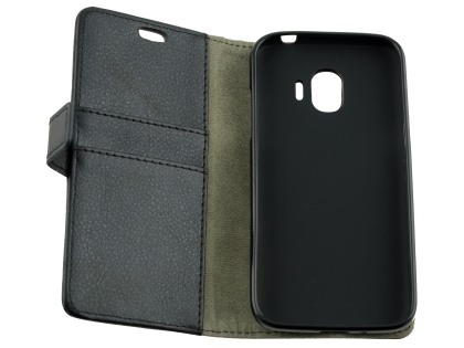 Synthetic Leather Wallet Case with Stand for Samsung Galaxy J2 Pro (2018) - Black