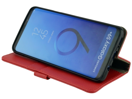 Synthetic Leather Wallet Case with Stand for Samsung Galaxy S9+ - Red
