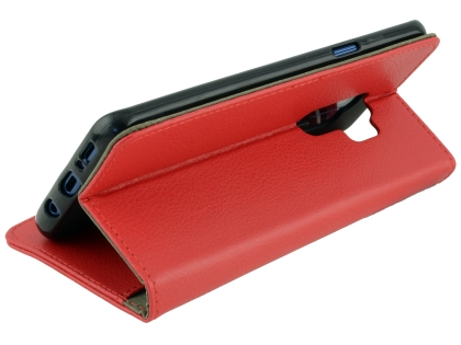 Synthetic Leather Wallet Case with Stand for Samsung Galaxy S9+ - Red