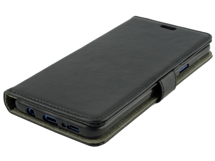 Synthetic Leather Wallet Case with Stand for Samsung Galaxy S9+ - Black