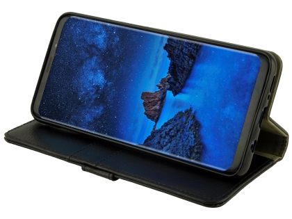 Synthetic Leather Wallet Case with Stand for Samsung Galaxy S9+ - Black