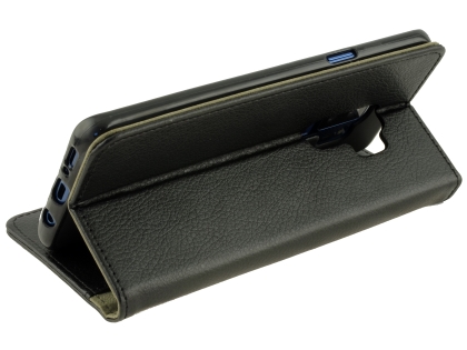 Synthetic Leather Wallet Case with Stand for Samsung Galaxy S9+ - Black