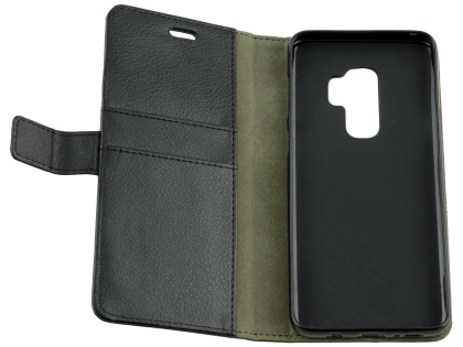 Synthetic Leather Wallet Case with Stand for Samsung Galaxy S9+ - Black