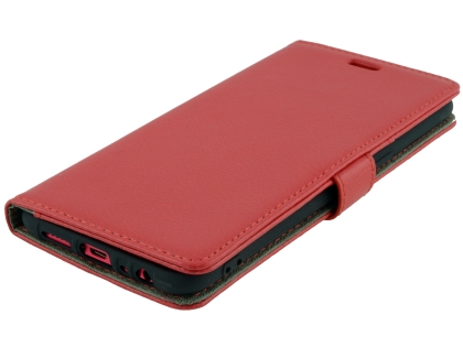 Synthetic Leather Wallet Case with Stand for Oppo R11s - Red