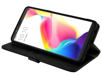 Synthetic Leather Wallet Case with Stand for Oppo R11s Plus - Black
