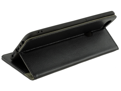Synthetic Leather Wallet Case with Stand for Oppo R11s Plus - Black