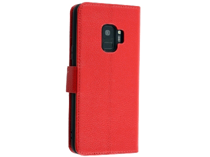 Premium Leather Wallet Case for Samsung Galaxy S9 - Red Premium Leather Wallet Case for Samsung Galaxy S9 - Red