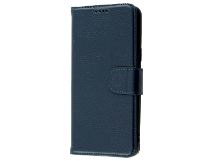 Premium Leather Wallet Case for Samsung Galaxy S9 - Navy