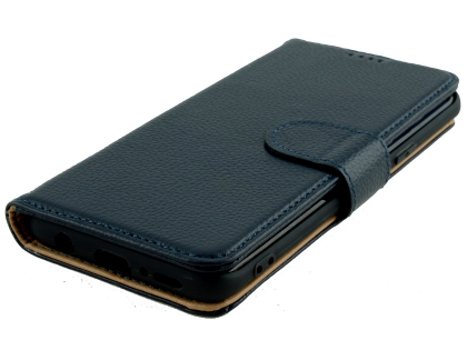 Premium Leather Wallet Case for Samsung Galaxy S9 - Navy
