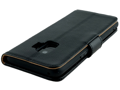 Premium Leather Wallet Case for Samsung Galaxy S9 - Black