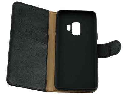 Premium Leather Wallet Case for Samsung Galaxy S9 - Black