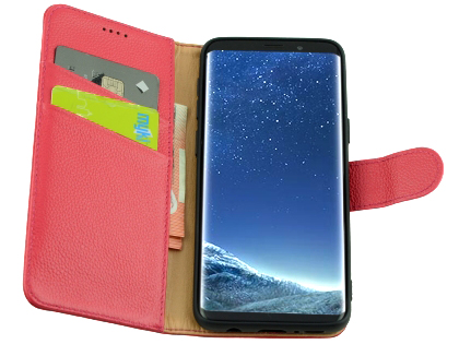 Premium Leather Wallet Case for Samsung Galaxy S9 - Pink