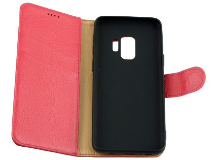 Premium Leather Wallet Case for Samsung Galaxy S9 - Pink