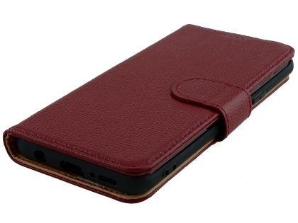 Premium Leather Wallet Case for Samsung Galaxy S9 - Burgundy