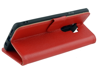 Premium Leather Wallet Case for Samsung Galaxy S9+ - Red