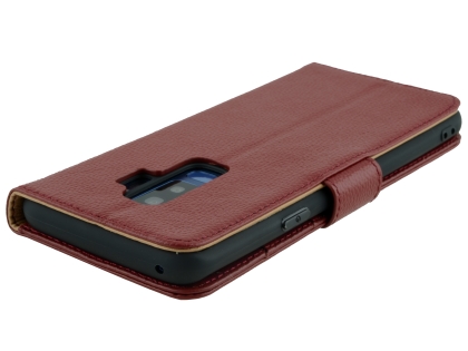 Premium Leather Wallet Case for Samsung Galaxy S9+ - Rosewood