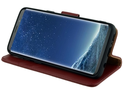 Premium Leather Wallet Case for Samsung Galaxy S9+ - Rosewood