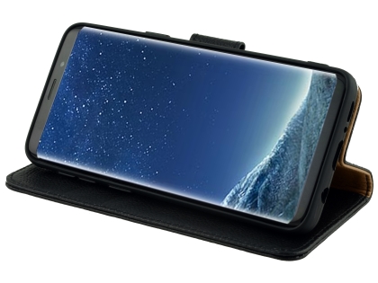 Premium Leather Wallet Case for Samsung Galaxy S9+ - Black