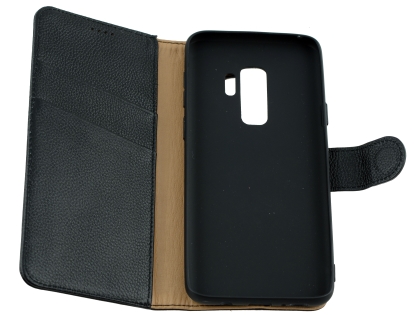 Premium Leather Wallet Case for Samsung Galaxy S9+ - Black