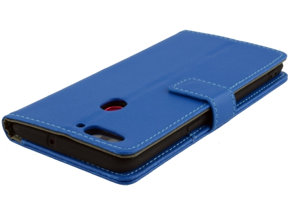 Synthetic Leather Wallet Case with Stand for Oppo R11s - Blue