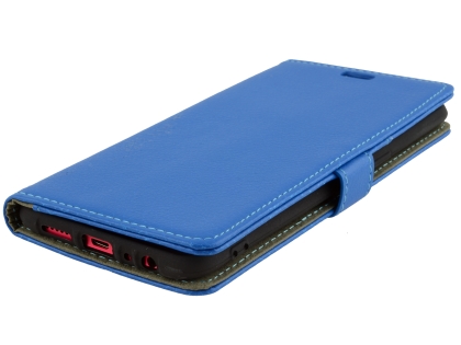 Synthetic Leather Wallet Case with Stand for Oppo R11s - Blue