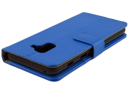 Synthetic Leather Wallet Case with Stand for Samsung Galaxy A8 (2018) - Blue