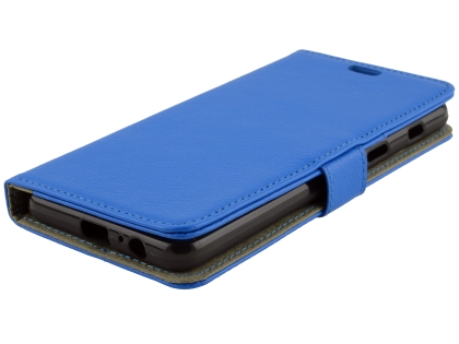 Synthetic Leather Wallet Case with Stand for Samsung Galaxy A8 (2018) - Blue