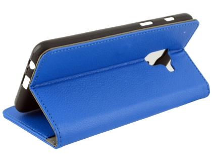 Synthetic Leather Wallet Case with Stand for Samsung Galaxy A8 (2018) - Blue