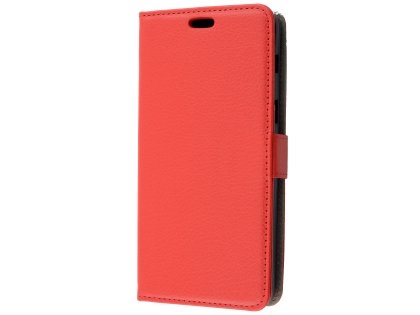 Synthetic Leather Wallet Case with Stand for Samsung Galaxy A8 (2018) - Red