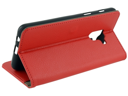 Synthetic Leather Wallet Case with Stand for Samsung Galaxy A8 (2018) - Red