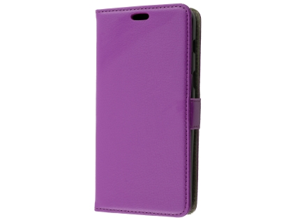 Synthetic Leather Wallet Case with Stand for Samsung Galaxy A8 (2018) - Purple