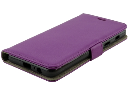 Synthetic Leather Wallet Case with Stand for Samsung Galaxy A8 (2018) - Purple