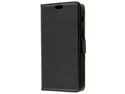Synthetic Leather Wallet Case with Stand for Samsung Galaxy A8 (2018) - Black