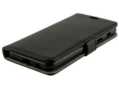 Synthetic Leather Wallet Case with Stand for Samsung Galaxy A8 (2018) - Black