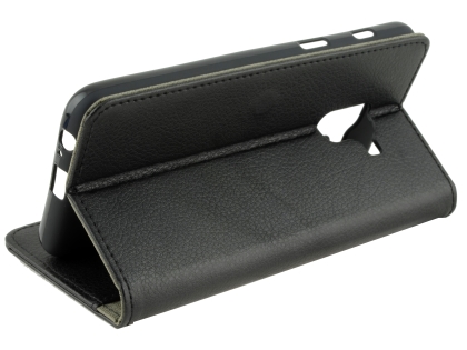 Synthetic Leather Wallet Case with Stand for Samsung Galaxy A8 (2018) - Black