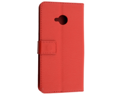 Synthetic Leather Wallet Case with Stand for HTC U11 Life - Red Leather Wallet Case
