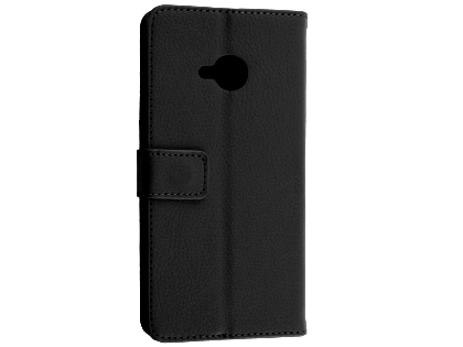 Synthetic Leather Wallet Case with Stand for HTC U11 Life - Black Leather Wallet Case