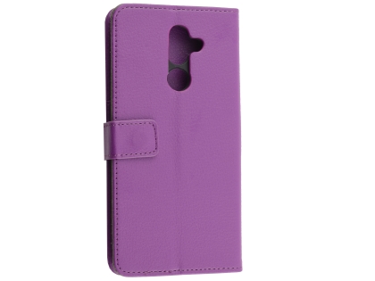 Synthetic Leather Wallet Case with Stand for Nokia 7 Plus - Purple Leather Wallet Case