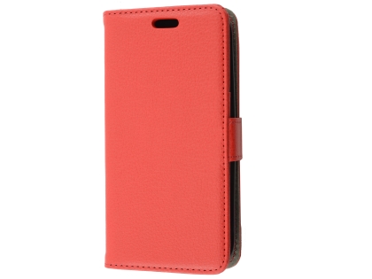 Synthetic Leather Wallet Case with Stand for Nokia 1 - Red