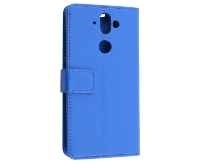 Synthetic Leather Wallet Case with Stand for Nokia 8 Sirocco - Blue Leather Wallet Case