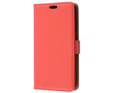 Synthetic Leather Wallet Case with Stand for Nokia 8 Sirocco - Red